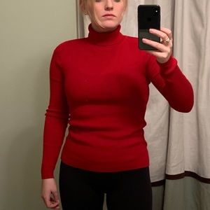 Red Zara Turtleneck Sweater